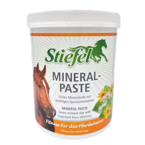 Stiefel Mineral-Paste für Pferde 2 kg – Grüne Mineralerde für beanspruchte Beine, unterstützt Regeneration von Sehnen, Muskeln, Bändern & Gelenken, mit hochwertigen Mineralstoffen & Spurenelementen