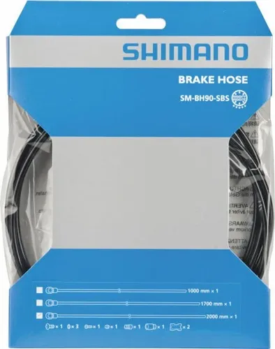 Shimano Bremsleitung SM-BH90-SBS - Kürzbar mit Banjo für ZEE, 2000 mm - Bremsleitungen für optimale Bremsleistung, kürzbar und ideal für individuelle Anpassungen an dein Mountainbike.