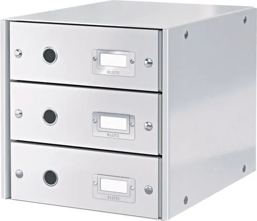 LEITZ Organizer Schubladenbox 3 Fächer Karton weiß (3 Stück)