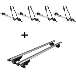 VDP Dachträger mit 4x Fahrradträger SAGITTAR für Mercedes E-Klasse Kombi - Fahrradträger für den Dachtransport, ideal für bis zu 4 Fahrräder. Hochwertige Aluminiumkonstruktion mit einfacher Montage und Sicherheitsverriegelung.