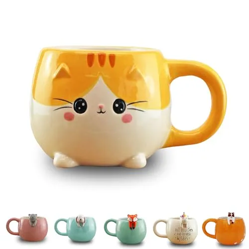 Winkee - Pet Friends Tasse Kätzchen Mimi I Super süße Kaffeetasse & Teetasse I Großer Becher- ca. 450 ml