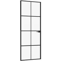 vidaXL Innentür Komplettset 76x201,5cm, Modernes Glastürdesign - Lamellentüren für den Innenbereich, elegantes Design mit stabilen Aluminiumrahmen und gehärtetem Glas für maximalen Lichteinfall.
