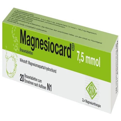 Magnesiocard 7.5 Mmol 20 ST - Arzneimittel zur Behandlung von Magnesiummangel, der neuromuskuläre Störungen wie Wadenkrämpfe verursacht. Ideal für therapiebedürftige Fälle ohne Injektion.