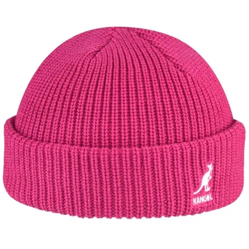 Kangol Cardinal 2 Way Beanie Dockermütze Strickmütze Wintermütze Damen/Herren - mit Umschlag, Docker Winter Herbst-Winter - One Size pink
