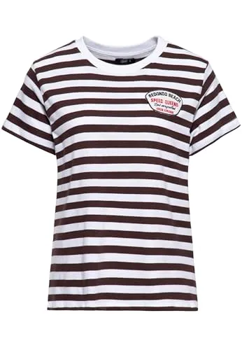 Queen Kerosin Damen T-Shirt Maritim Bretonstreifen Striped Streifen Matrose Sailor Vintage Retro Rockabella Redondo Beach Breton Ringelshirt Redondo Beach - Speed Kings