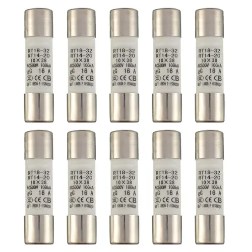 Produktbild SIGANDG 16A 500V Keramikrohrsicherung RT18-32 10x38 mm Zylindrische Hochspannungs-Sicherungen (10 Stück)