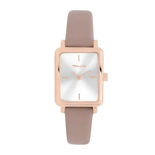 Tamaris Damenuhr - Elegante Armbanduhr mit Lederarmband in Roségold und Beige - Die stilvolle Tamaris Damenuhr vereint klassisches Design mit modernem Chic. Das langlebige Echtlederarmband und das kratzunempfindliche Glas machen sie zum perfekten Begleiter im Alltag.