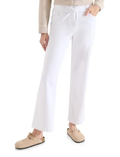Cecil High Waist Wide Leg Jeans im Loose Fit White 27 in weiß von CECIL