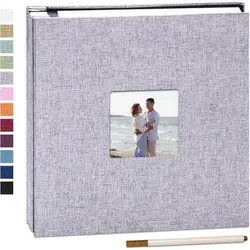 Yopih Selbstklebendes Fotoalbum 10x15, 60 Seiten - Hochwertiges Fotoalbum mit elegantem Leineneinband für kreative Erinnerungsstücke. Platz für bis zu 180 Fotos, selbstklebende Seiten für einfache Handhabung und Schutz vor Verblassen.