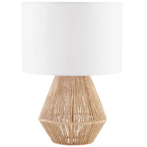 TecTake Tischleuchte Lignea Lux - Boho-Stil aus Jute, 60W - Tischleuchte im Boho-Stil, blendfreies Licht und handgefertigter Jutefuß für ein einladendes Ambiente in jedem Raum.