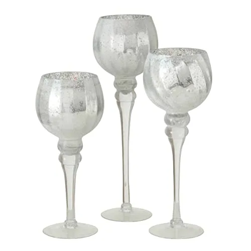 Boltze Windlicht Manou Set 3-teilig - Elegante Windlichter aus weißem Metallic-Glas, perfekt für stimmungsvolle Dekoration und gemütliche Abende.