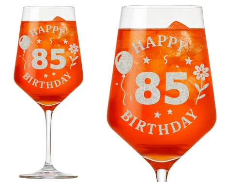 Valhalla Weinglas Gravur Happy Birthday 85. Geburtstag, 1-tlg., Glas, Atemberaubende Darstellung