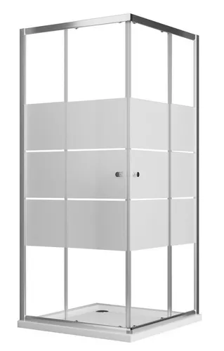 Boromal Dusch-Doppelschiebetür Eckeinstieg Duschkabine 75x75 Silberfarben Schiebetür Dusche 5mm ESG, 75x185 cm, Einscheibensicherheitsglas, Schnellfreigabefunktion, schnelle und leichte Reinigung
