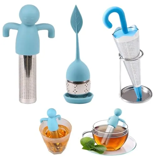 3er Set Süßes Teesieb, Kreatives Sieb für Losen Tee, Tee-Filter, Tea Infuser, Teeei Teefilter Set aus Lebensmittelechtem und BPA Freiem Silikon