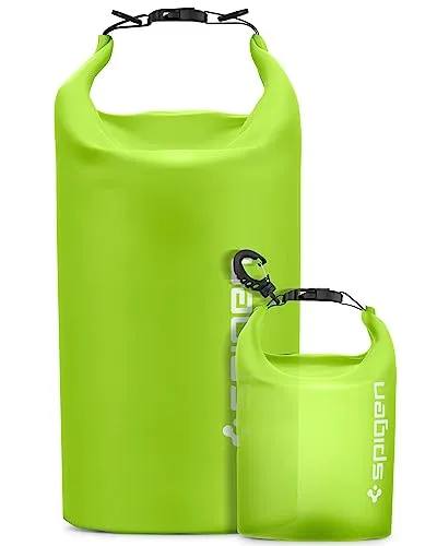 Spigen Aqua Shield WaterProof Dry Bag 20L + 2L - Taschen - Perfektes Set für Outdoor-Aktivitäten: IPX6 zertifiziert, multifunktional tragbar als Rucksack oder Crossbody, mit zusätzlichem 2L Beutel für Wertsachen.