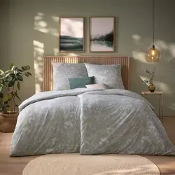 Estella Mako Interlock Jersey Bettwäsche Mona 140x200 cm in silber von ESTELLA