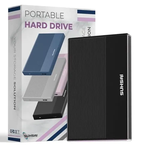SUHSAI 1 TB Externe Festplatte USB 3.0 für Gaming – Schwarz