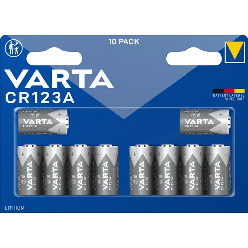 Varta LITHIUM Cylindr. CR123A Bli10 Fotobatterie CR-123A Lithium 1430 mAh 3 V...