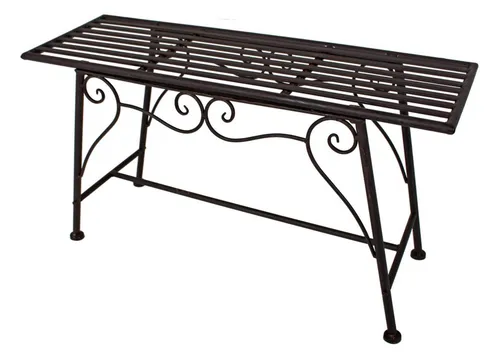 Jardinion Gartenbank - Elegante Sitzbank in Rost-Optik - Sitzbänke im Englischen Garten Design, aus robustem Metall in anthrazit, ideal für Balkon und Garten.