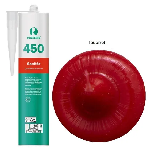 Ramsauer Dichtstoff Ramsauer 450 Sanitär Silicon Fugen Dichtstoff 310ml Kartusche, gebrauchsfertig, chemisch widerstandsfähig, schnellhärtend, UV-beständig, pilzhemmend