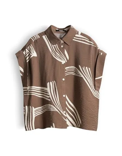 someday Damen Kurzarmbluse | Printbluse aus ECOVERO™ Viskosemix - Die someday Printbluse kombiniert stilvolles Design mit hohem Tragekomfort. Ideal für Büro und Freizeit, überzeugt sie durch ihre weite Passform und langlebige Qualität. Ein vielseitiger Allrounder für jeden Tag!
