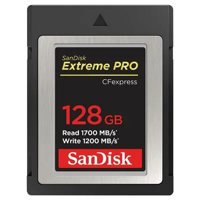 SanDisk Extreme PRO CFexpress Card 128GB - Ultra-schnelle 1700 MB/s Lesegeschwindigkeit, ideal für professionelle Foto- und Videoproduktion