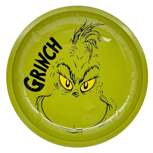 Party Factory Dekoteller The Grinch Keksteller grün – 26 cm für Plätzchen Deko Weihnachten (1 St)