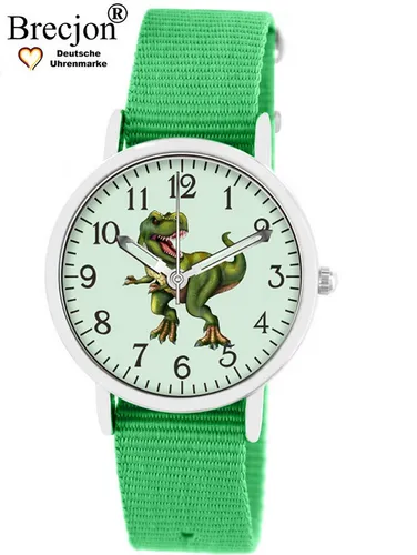 Brecjon Quarzuhr Kinder Armbanduhr Dino Glow in grün von Brecjon