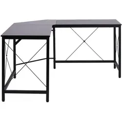 HOMCOM L-Form Computertisch - Eckschreibtisch für optimale Raumnutzung, ideal für Home Office oder Gaming mit großer Arbeitsfläche und stabiler Konstruktion.