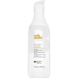 Milk_Shake Argan Shampoo 1000 ml - Pflegeshampoo für alle Haartypen, angereichert mit organischem Arganöl für intensive Feuchtigkeit und Glanz. Ideal zur Revitalisierung von trockenem und geschädigtem Haar.