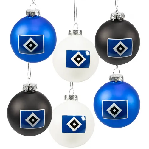 HSV Christbaumkugeln 6er-Set in blau von HSV