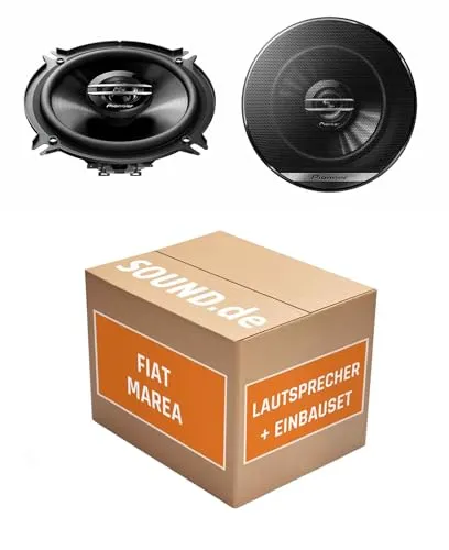 JUST SOUND Einbauset für Fiat Marea mit Pioneer TS-G1320F Lautsprechern - Komplettes Lautsprecher Einbauset für Fiat Marea (1996-2002) mit Pioneer TS-G1320F, 250W MAX. Einfacher Austausch und optimale Klangqualität für Ihr Auto.