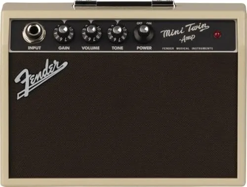 Fender Mini '65 Twin Amp Blonde Gitarrenverstärker - Kompakter Gitarrenverstärker im klassischen Fender Design, ideal für zu Hause oder unterwegs. Mit 1 Watt Leistung und zwei 3