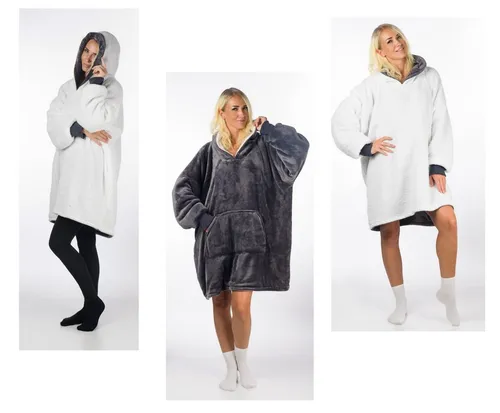 Markenwarenshop-Style Wintermantel für Damen und Herren - Kuschelmantel in Grau - Kuscheliger Wintermantel aus hochwertigem Polyester, ideal für gemütliche Abende zu Hause. Vielseitig einsetzbar und bequem für die kalte Jahreszeit.
