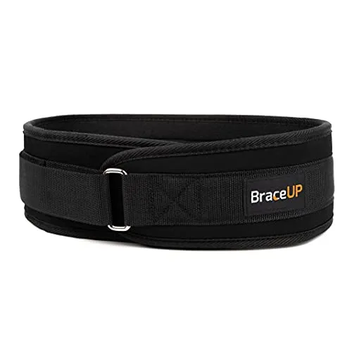 BraceUP Gewichthebergürtel für Herren & Damen – 10 cm Gewichtsgürtel für Fitness, Kniebeugen, Kreuzheben, Powerlifting & Rückenschutz im Gym (XL)
