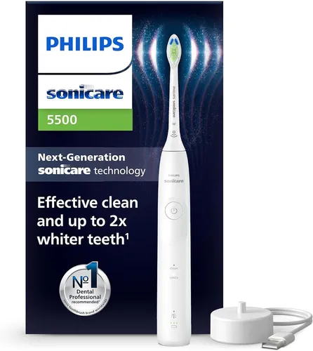 Philips Sonicare 5300 HX7101/04 Schallzahnbürste - Elektrische Zahnbürste mit Andruckkontrolle für sanfte, effektive Reinigung. Ideal für gesunde Zähne und Zahnfleisch, in elegantem Schwarz.