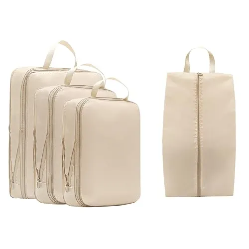Stück Koffer Organizer, Compression Packing Cubes, Reise Organizer Set, Platzsparend und Leicht, Tragbarer und Langlebiger Gepäck-Organizer, für Koffer, Backpack, Reise Organizer, Ordnungssystem 4