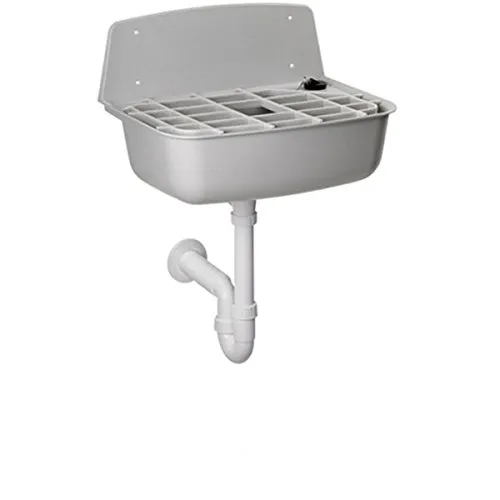 Praktisches Ausgussbecken 14 Liter mit Zubehör - Kunststoff-Ausgussbecken mit 14 Litern Fassungsvermögen, ideal für Keller und Garten. Komplett mit Spritzschutz, Siphon und Ablagerost für einfache Nutzung.