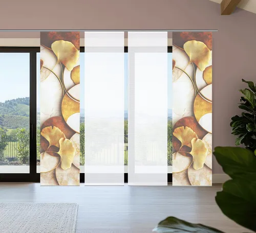 Xxxl Flächenvorhang in Natur, Gold und Cognac in gold von HOME in green