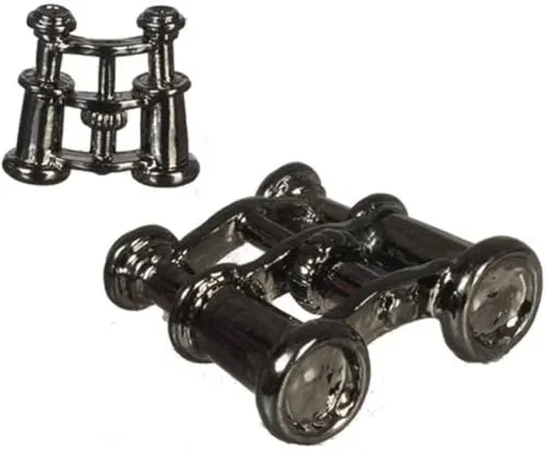 Puppenhaus Schwarz Chrom Fernglas Miniatur 1:12 Maßstab Metall Studien Zubehör