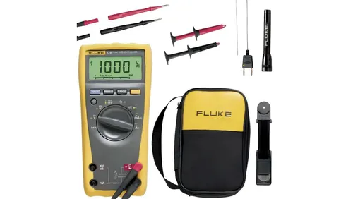 Fluke FLUKE-179/MAG2 KIT Hand-Multimeter - Spannungsprüfer mit robustem Fluke 179, ideal für Profis. Sicherheitsspezifikation 1000 V CAT III, inklusive strapazierfähigen Messleitungen und Maglight-Taschenlampe.