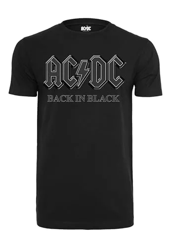 Merchcode Herren ACDC Back In Black Tee T-Shirt, per Pack Schwarz (Black 00007), Small (Herstellergröße: S)