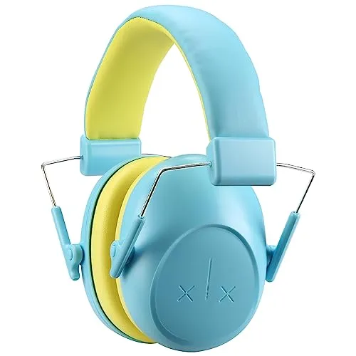 ProCase Gehörschutz Kinder Lärmschutz Kopfhörer Ohrenschützer NRR 24dB Kapselgehörschutz Kinder Schallschutz für Jugendliche Faltbar mit Verstellbar Kopfbügel Noise Cancelling Kids -Blau