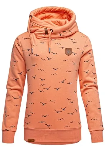 REPUBLIX Damen Print Kapuzenpullover RD-018 Corall XXL - Stylischer REPUBLIX Damen Kapuzenpullover im trendigen Corall, ideal für lässige Outfits. Weicher Stoff sorgt für hohen Tragekomfort und eine perfekte Passform.