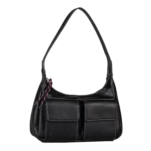 TOM TAILOR Schultertasche Shoulder Bag schwarz - Handtaschen aus strapazierfähigem Polyurethan, mit elegantem Zipper-Verschluss und praktischem Henkel für den täglichen Gebrauch.