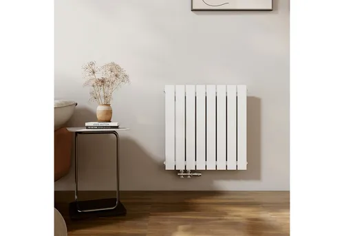 EMKE Flach Heizkörper 63cm - Design Paneelheizkörper in Weiß - Heizkörper für mehr Wohnkomfort, modernes Design und hohe Heizleistung von 450 W. Ideal für jeden Raum, bietet effiziente Wärme und einfache Wandmontage.