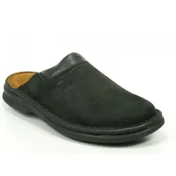 Josef Seibel Schuhe Herren Pantoletten Leder Clogs Max Fettnubuk schwarz, Schuhgröße:46 - Schwarz - 46