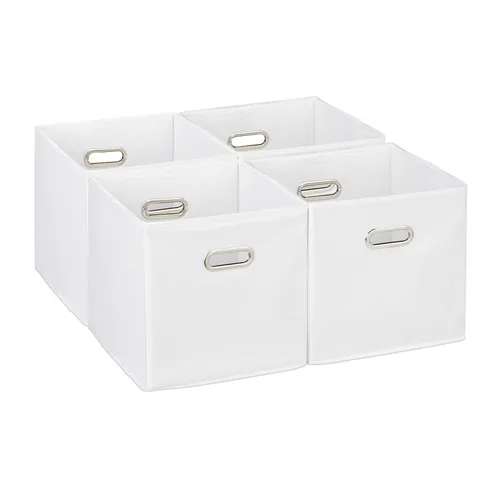 Aufbewahrungsbox 4x Faltkiste 30x30x30cm Schrankbox faltbar Stoffbox Regalbox