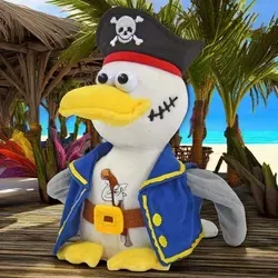 Kögler 75922 - Labertier Piraten Möwe Malwin - Interaktives Plüschtier mit Aufnahme- und Wiedergabefunktion, plappert witzig nach und bewegt sich. Ideal als Geschenk für Kinder, ca. 20 cm groß und aus 100 % weichem Polyester.