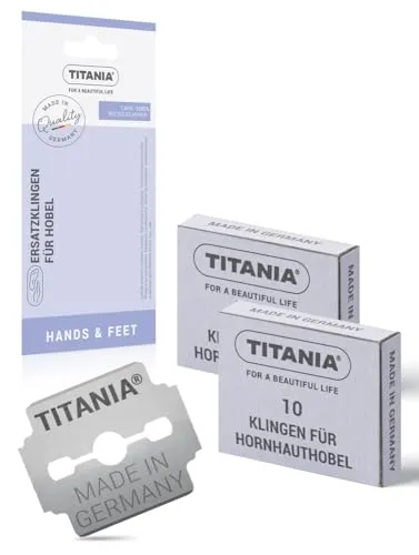 TITANIA Ersatzklingen für Hornhauthobel (20 St.) • Professionelle Klingen für Hornhauthobel • Qualitäts-Klingen